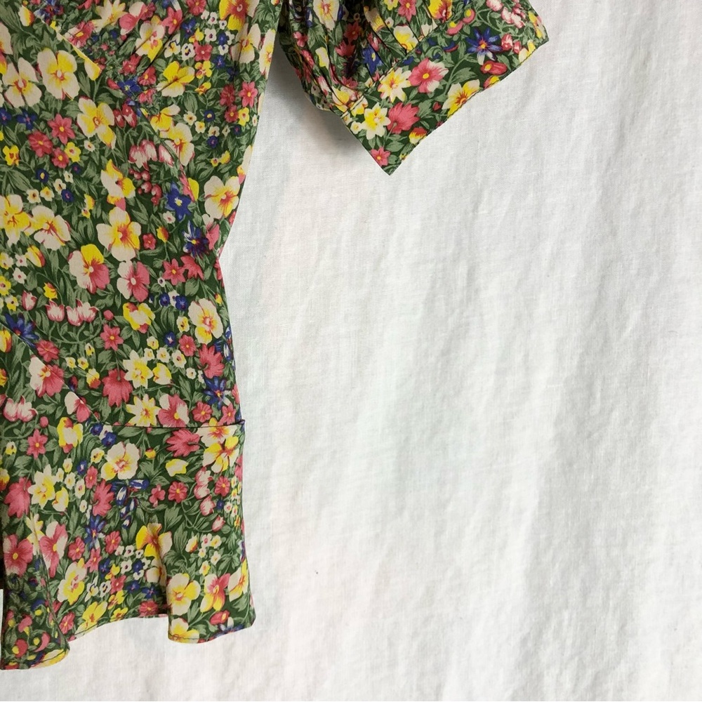 Doen Yana Floral Silk Blouse Green Valley Size Small - Picture 4 of 16